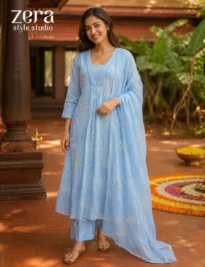 Mul Cotton Three-Piece Churidar Set
