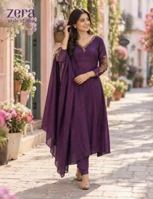 Chanderi 3 Piece Churidar Set